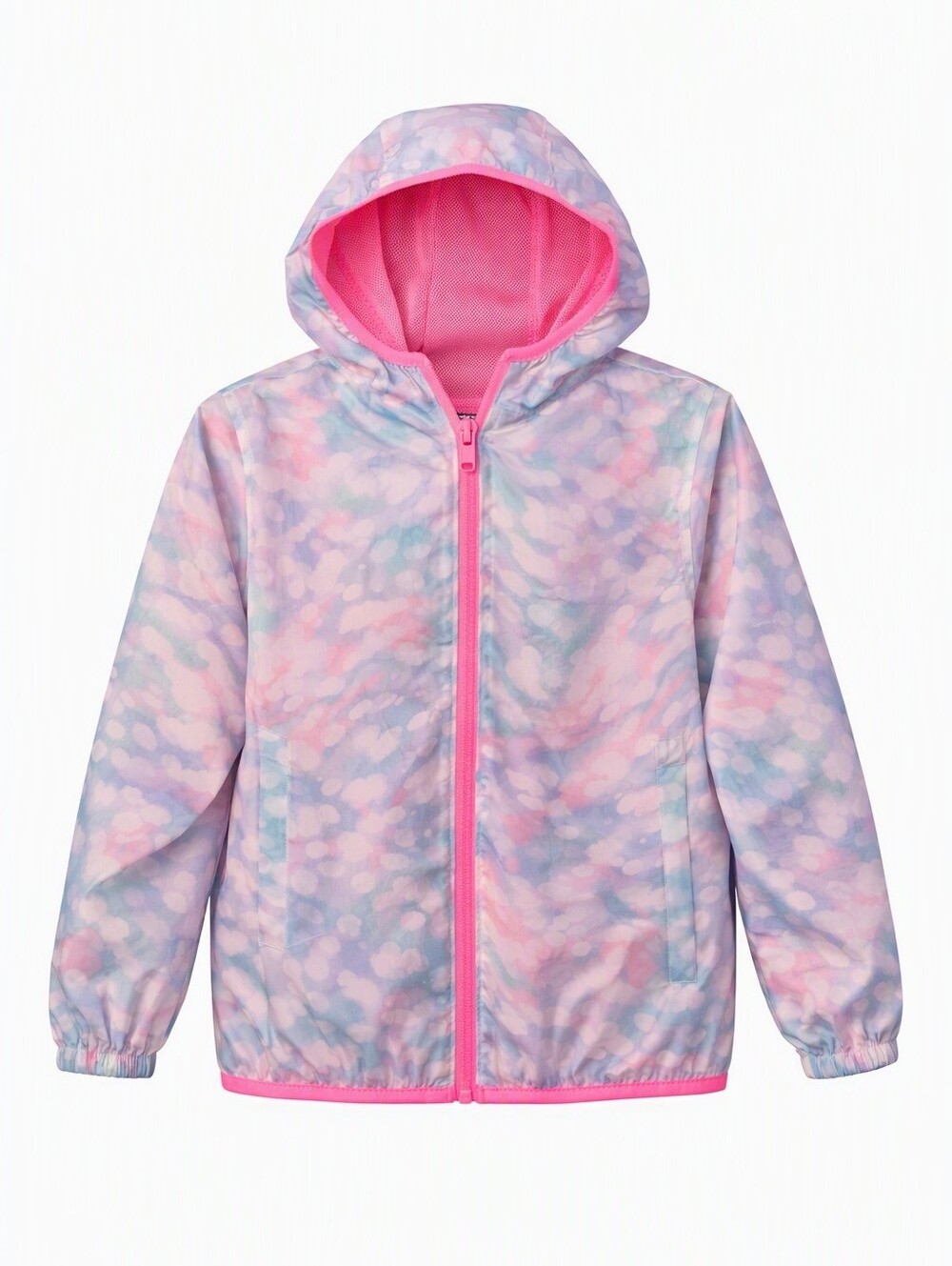 Lands' End Kids Girls' Waterproof Tie-Dye Hooded Rain Jacket - Size: 8 - NWOT
